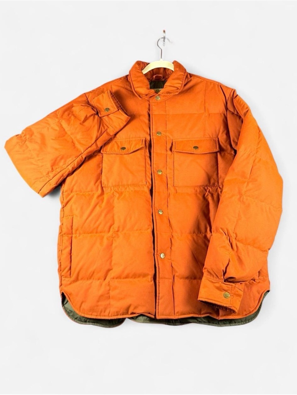 Eddie Bauer Yukon Goose Down Shirt Jacket Orange Men’s XL
